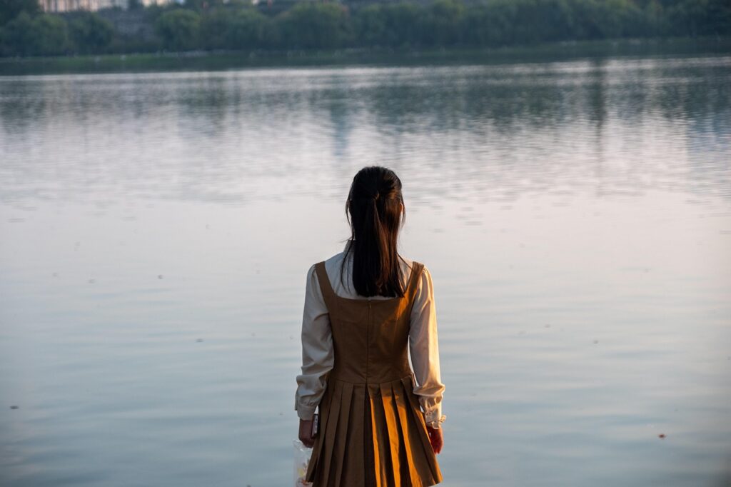 girl, lake, sunshine, nature, woman, fashion, water